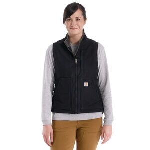 NWT Carhartt Women's Washed Duck Sherpa-Lined Mock-Neck Vest